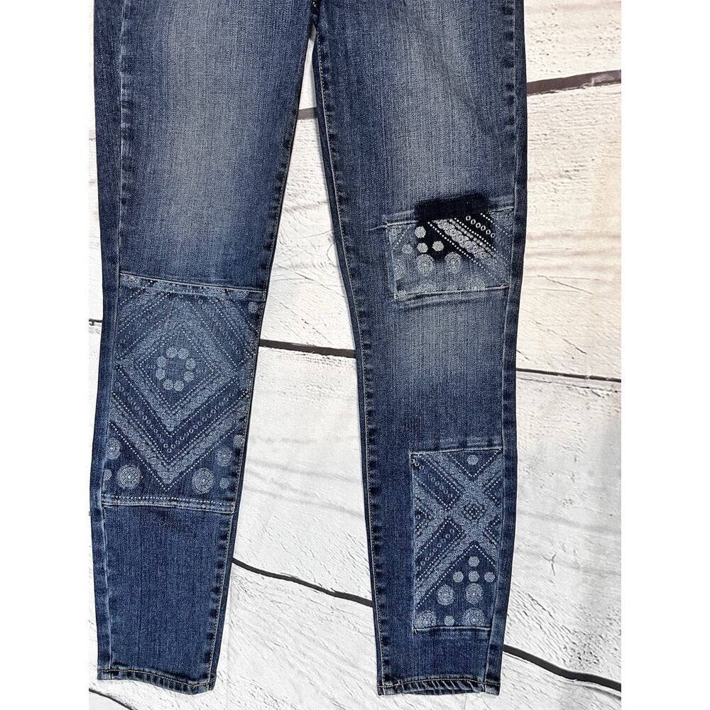 Paige Verdugo Ankle Jeans Size 29 Boho Medium Wash Patchwork Skinny Denim - Picture 2 of 7